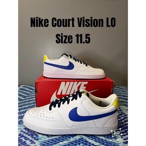 Nike Court Vision Low NBA Warriors White Hyper Royal DM1187-102 Men's Size 11.5